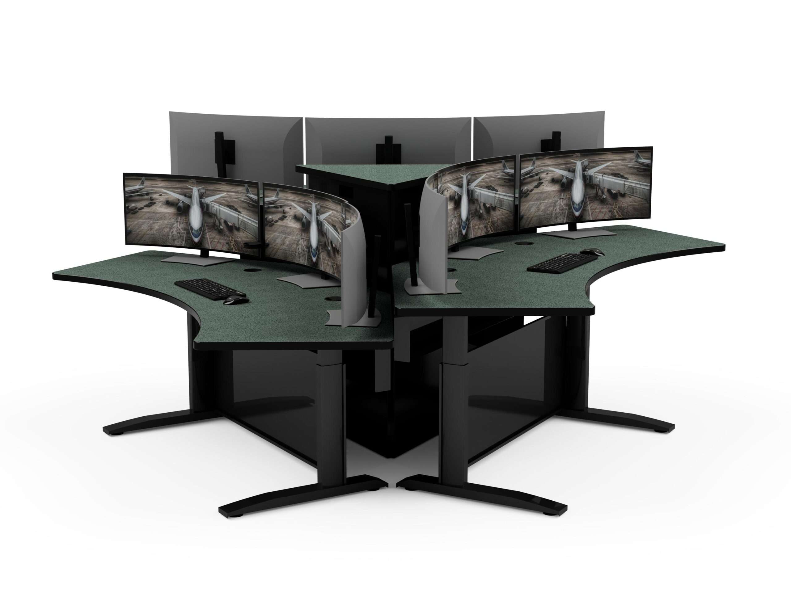 Computer Comforts Power Lift Command adjustable height table cluster