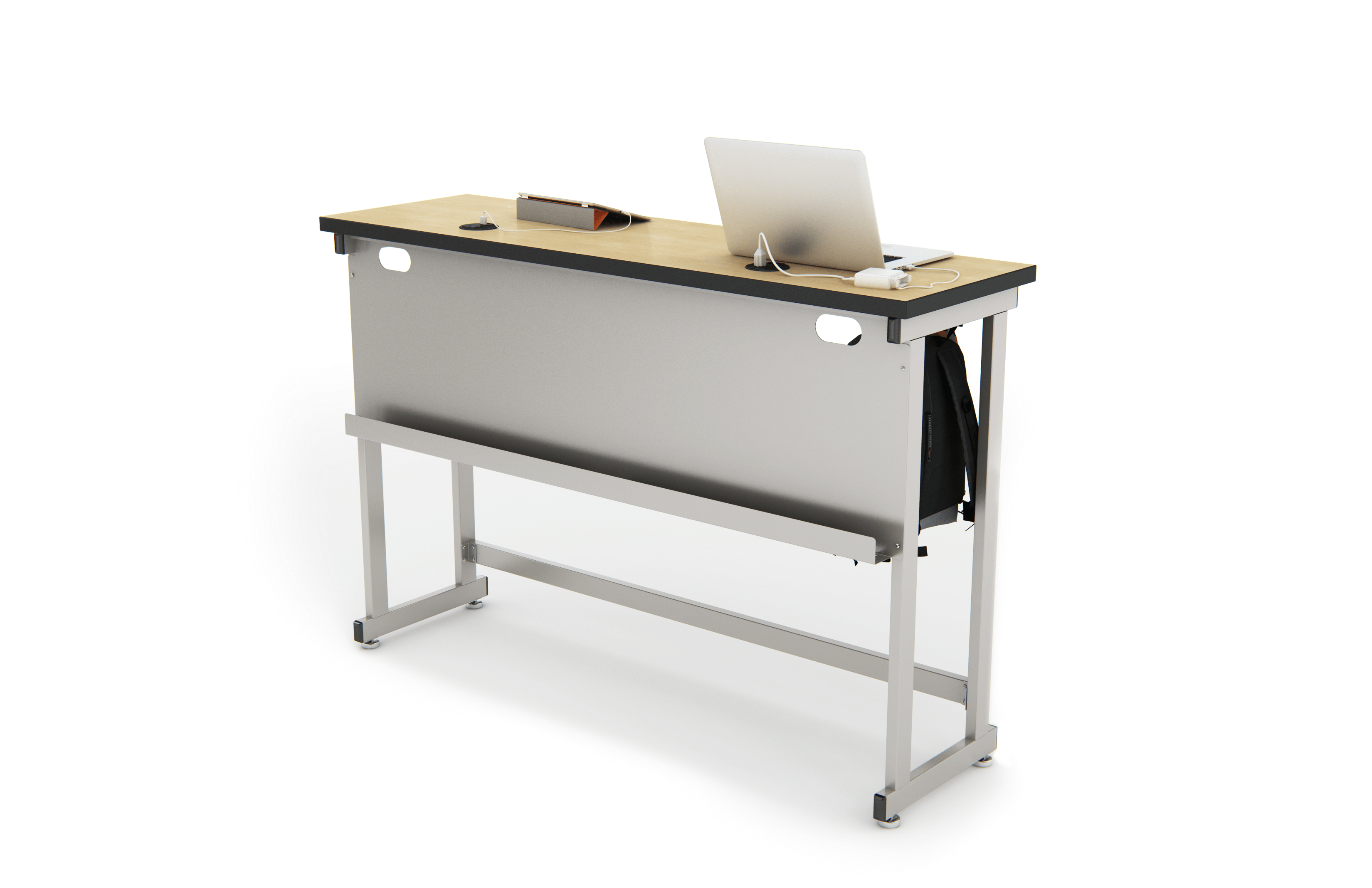 Computer Comforts PowerBar standing height charging table for open spaces and hallways