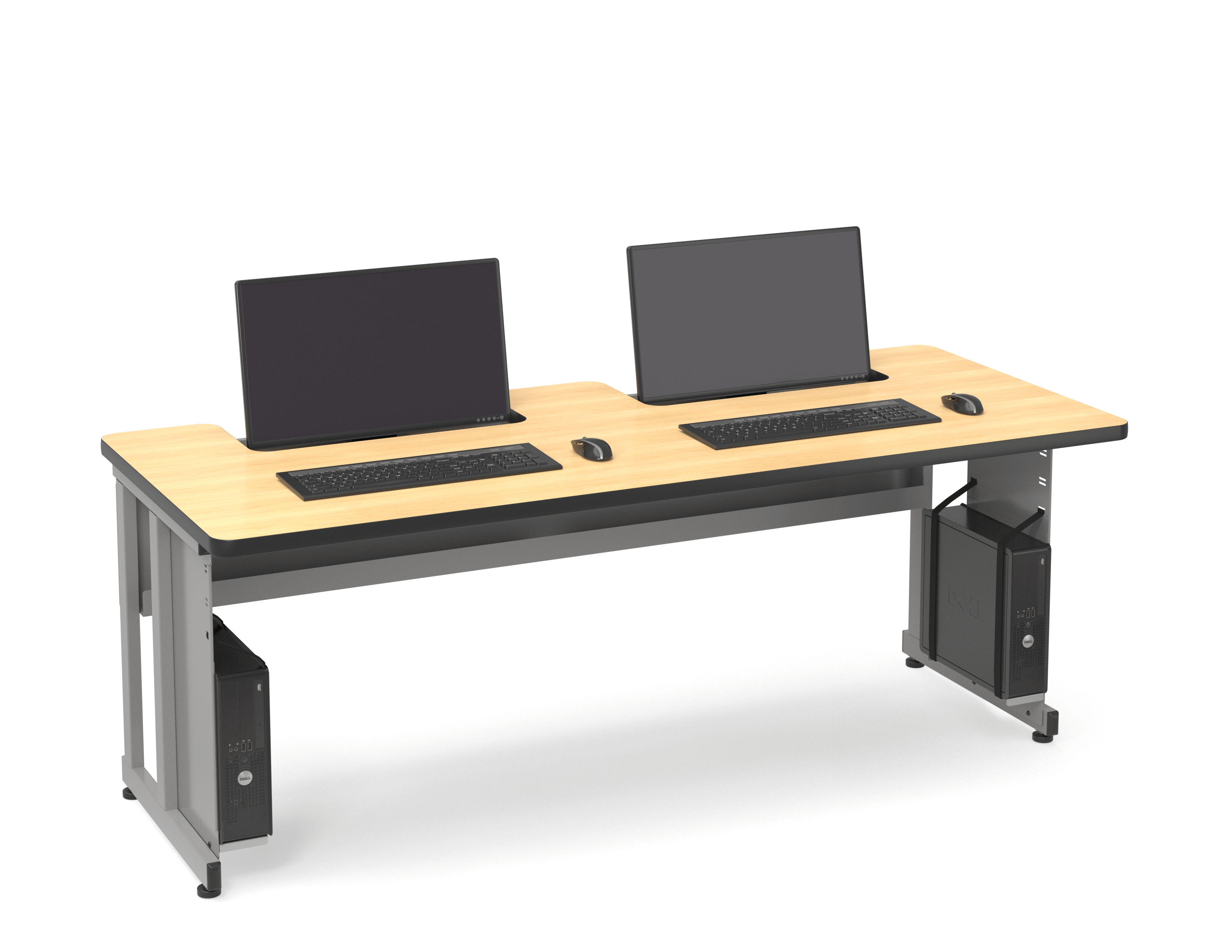 Computer Comforts Recessed LCD table for improved line-of-sight in classrooms and computer labs