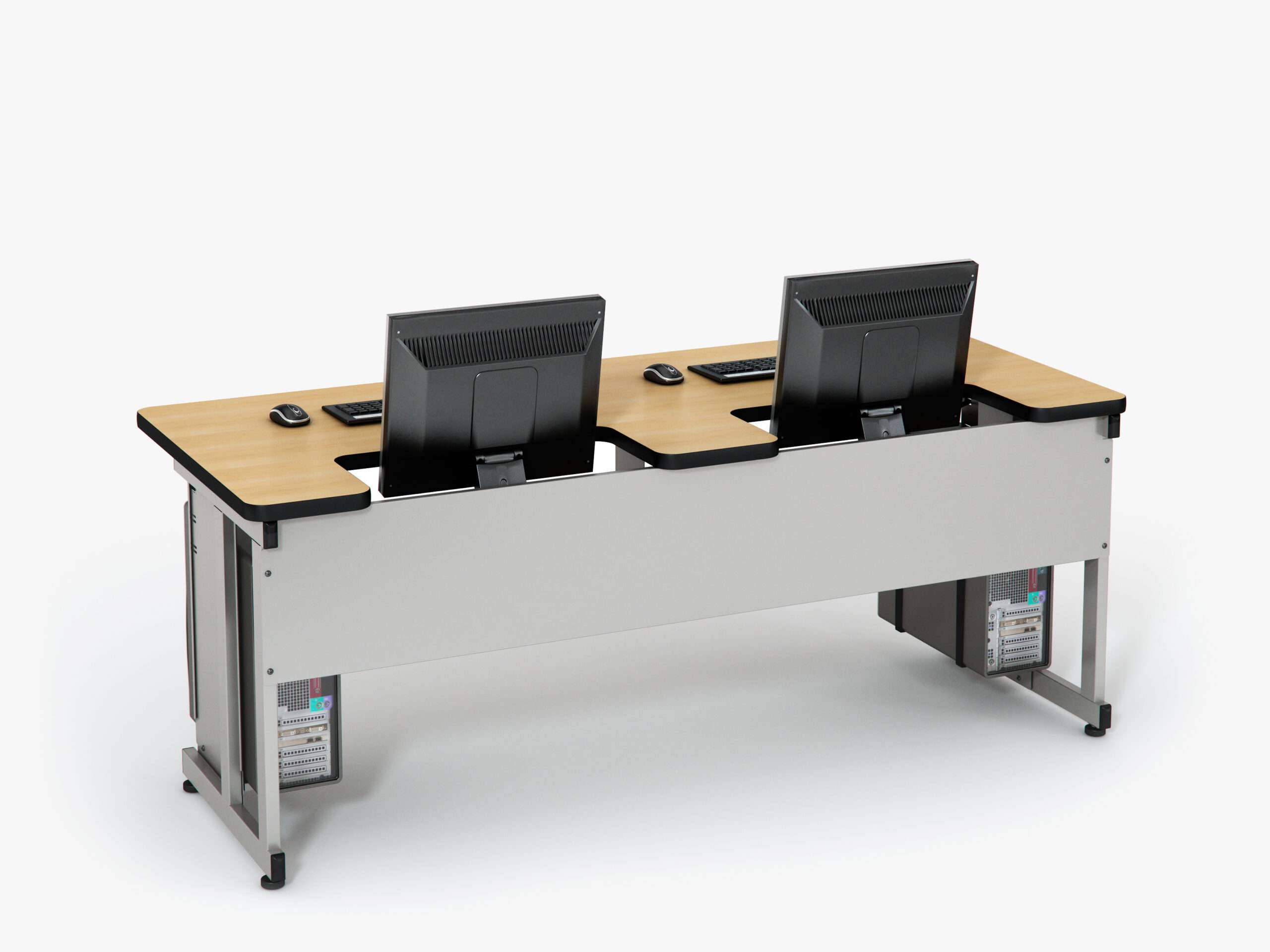 Computer Comforts Recessed LCD table for improved line-of-sight in classrooms and computer labs