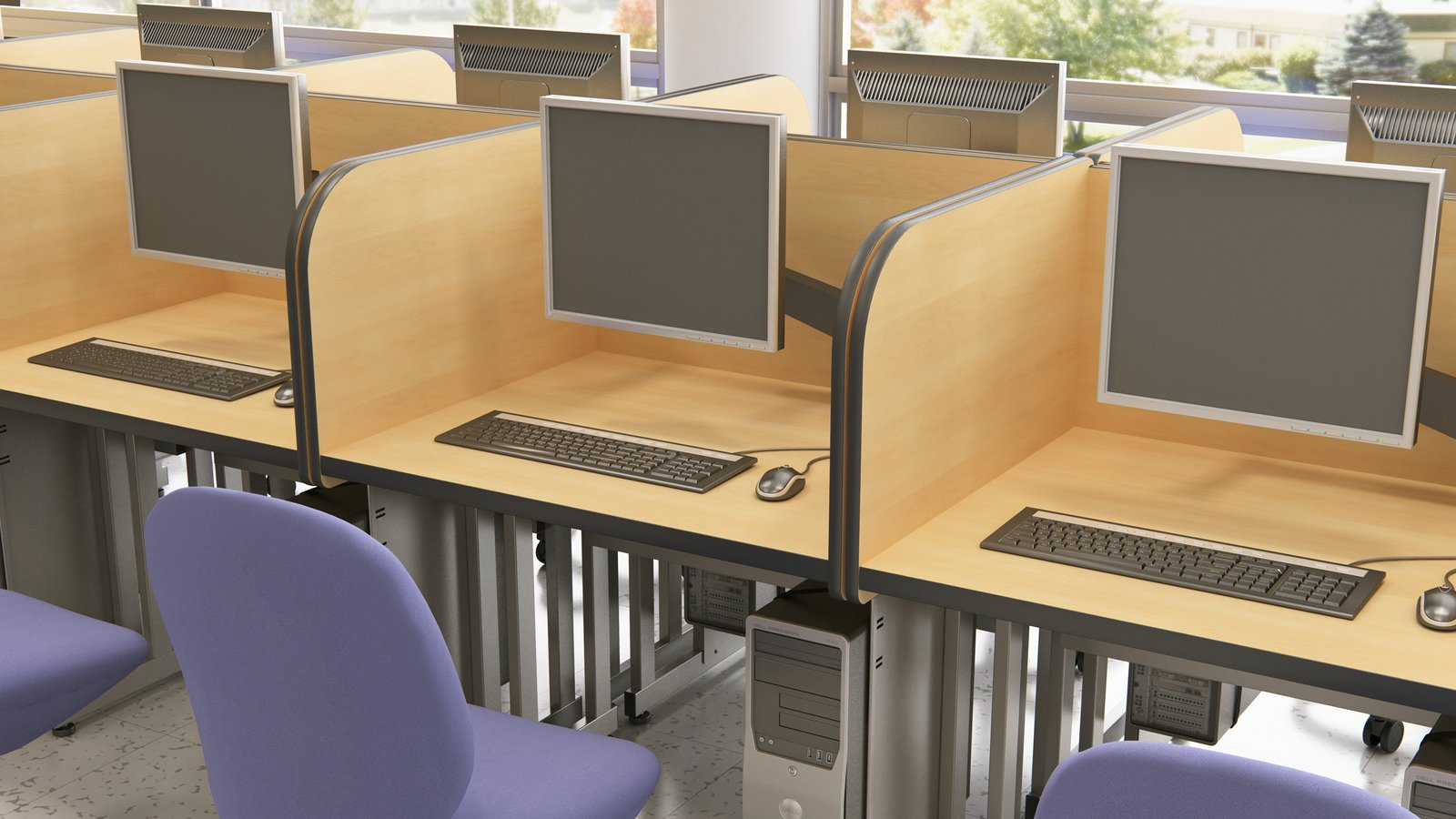 Classroom featuring the Testing Carrel by Computer Comforts, Inc.